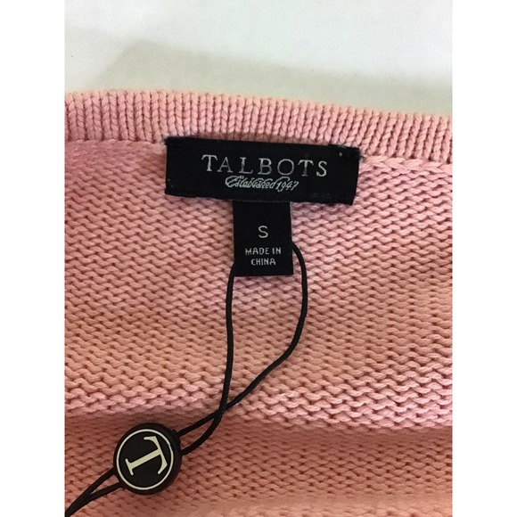 Talbots Women's Pink 3/4 length sleeve Open front  Sweater Sz. Sm NWOT - Picture 8 of 8